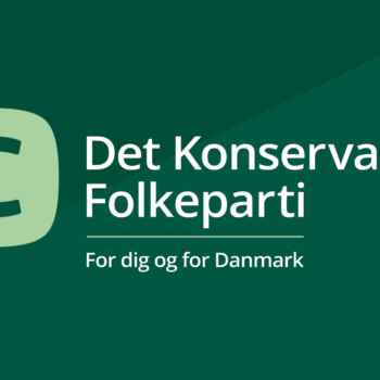 Logo med "For dig og for Danmark" på grøn baggrund